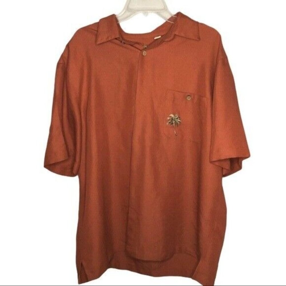 Caribbean Pineapple Embroidered Palm Tree Shirt XL